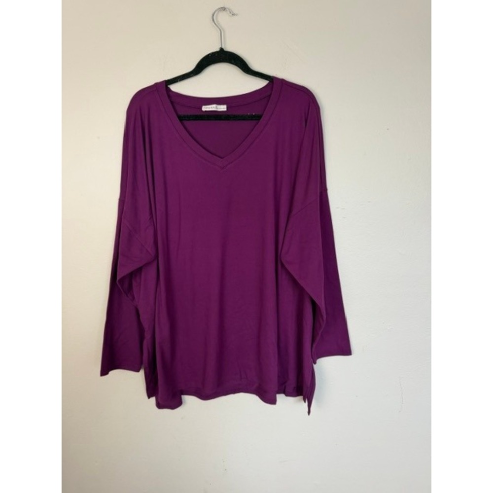 Zenana Women 3X Plum Purple 2 Piece Lounge Set V-Neck Tunic and Leggings